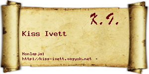 Kiss Ivett névjegykártya